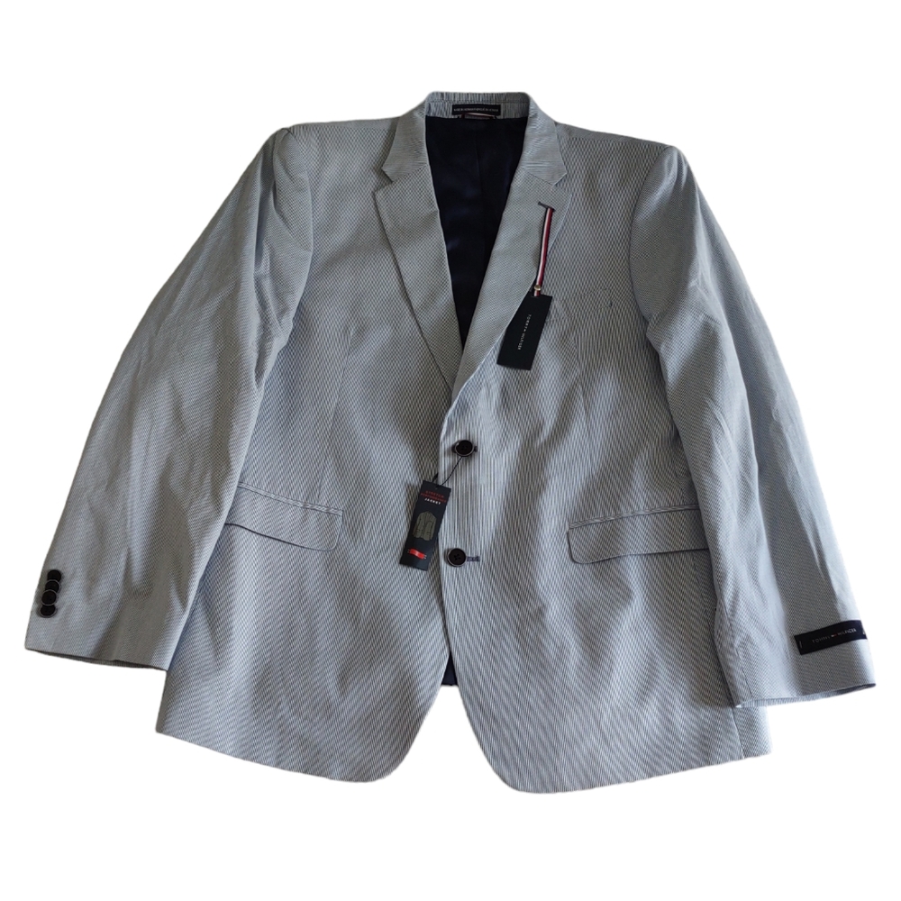 NWT Tommy Hilfiger Size R44 Ethan Blue Stretch Performance Blazer Jacket